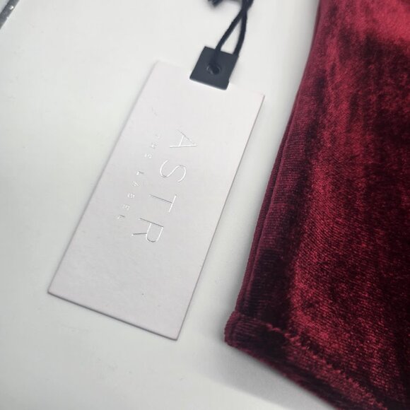 ASTR The Label Velvet Corset Top Large Wine Strap Side Zip - Picture 6 of 10